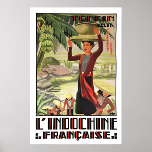 Arte de viaje a Vietnam Tonkin Impresión de cartel