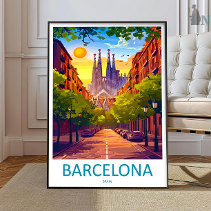 Arte de viaje de Barcelona para pared Arte de Barc