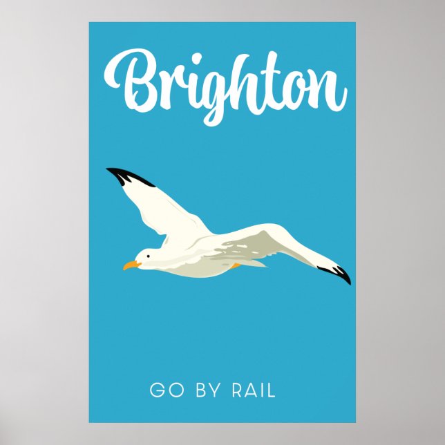 Arte de viaje de Brighton vintage (Frente)