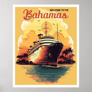 Arte de viaje en transatlántico de las Bahamas