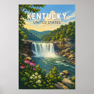 Arte de viaje ilustrativo vintage de Kentucky