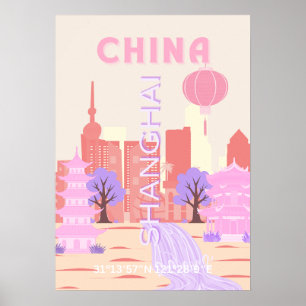 Arte de viaje pastel de Shanghai China