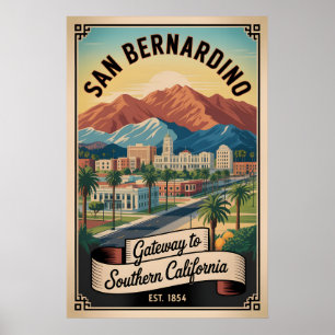 Arte de viaje retro de San Bernardino California V