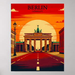 Arte de viaje retro Puerta de Brandeburgo Berlín A