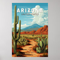 Arte de viaje vintage de Arizona
