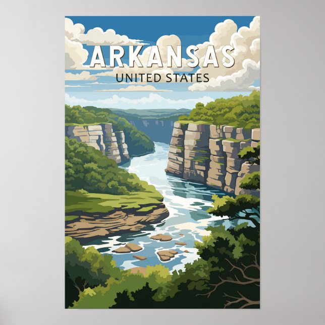 Arte de viaje vintage de Arkansas (Frente)