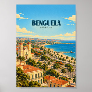 Arte de viaje vintage de Benguela Angola