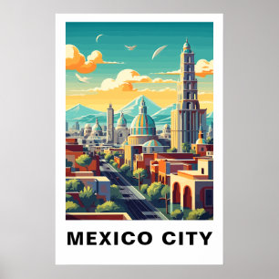 Arte de viaje vintage de la Ciudad de México