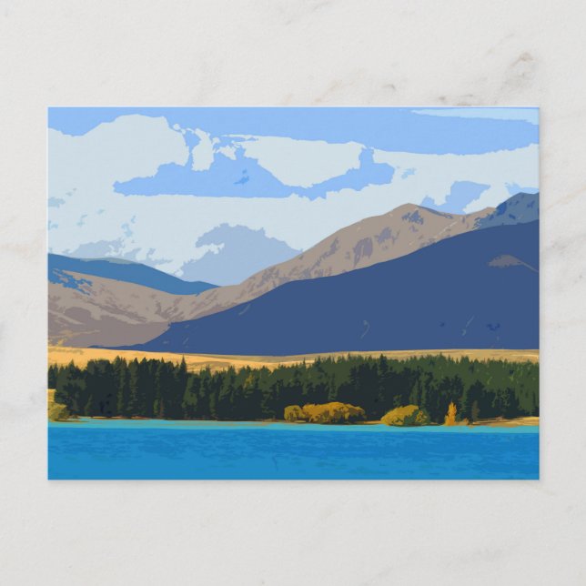 Arte de viaje vintage de Nueva Zelanda Postal (Anverso)