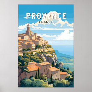 Arte de viaje vintage de Provenza Francia