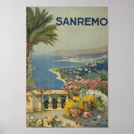 Arte de viaje vintage de Sanremo Italia