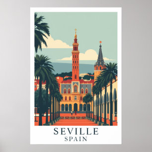 Arte de viaje vintage de Sevilla España