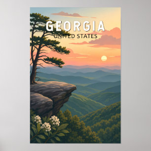 Arte de viaje vintage ilustración de Georgia
