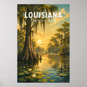 Arte de viaje vintage ilustración de Luisiana