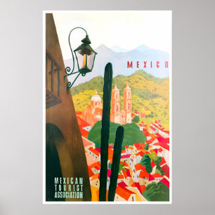 Arte de viaje vintage México Póster de viaje mexic
