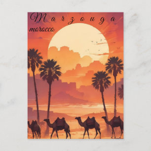 Arte de viajes con tarjeta postal de Marruecos, ar
