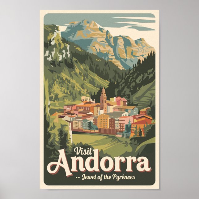 Arte de viajes de Ilustracion de Andorra (Frente)