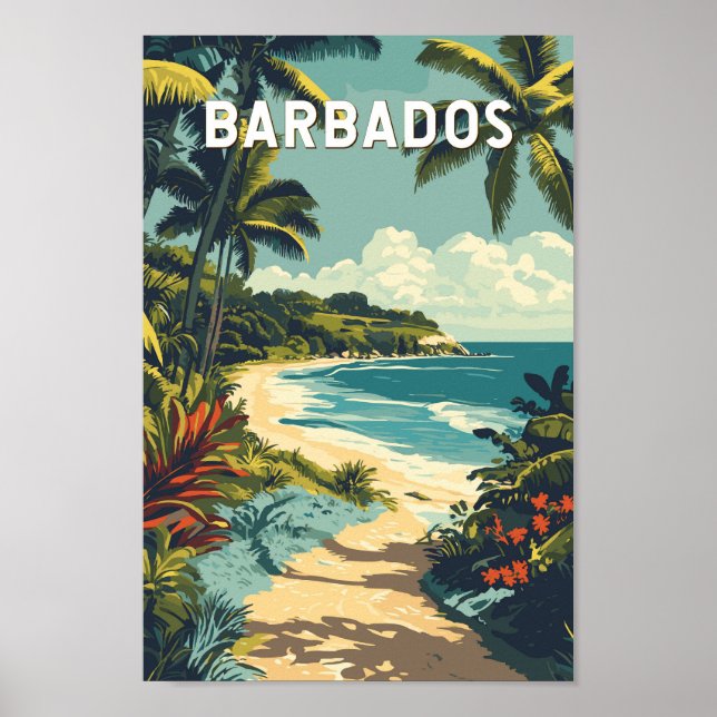 Arte de viajes de Ilustracion de Barbados (Frente)