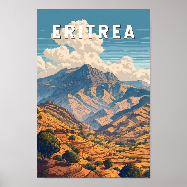 Arte de viajes de Ilustracion de Eritrea (Frente)