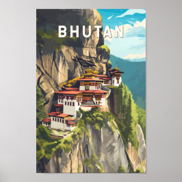 Arte de viajes de Ilustracion en Bután