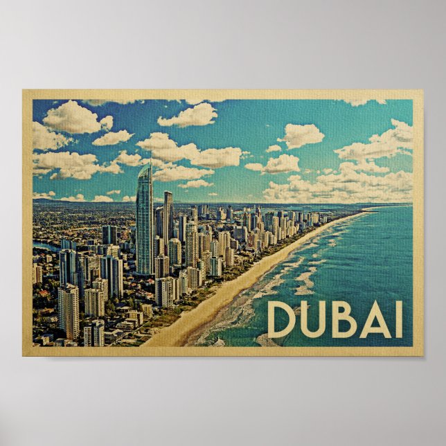 Arte de viajes de Poster de Dubái (Frente)