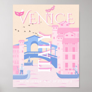 Arte de viajes de Venecia, Italia, arte de viajes,