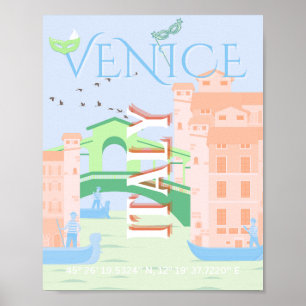 Arte de viajes de Venecia, Italia, arte de viajes