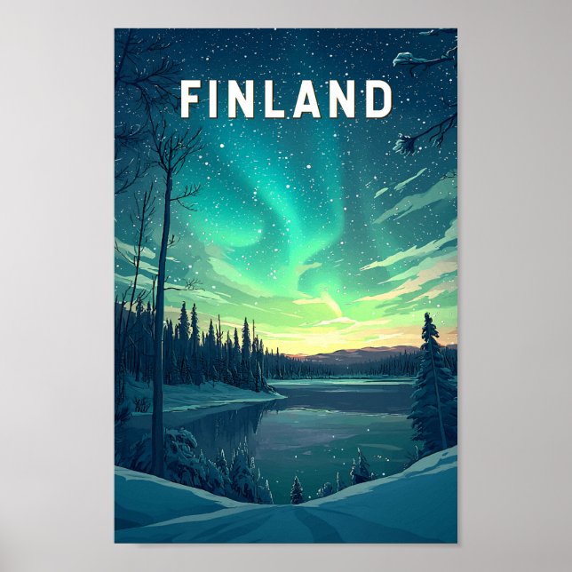Arte de viajes en Ilustracion de Finlandia (Frente)