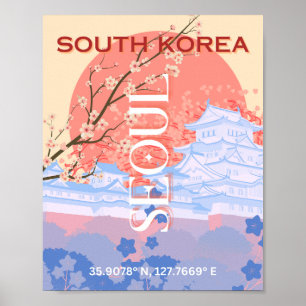 Arte de viajes en Seúl, Corea del Sur, Pastel