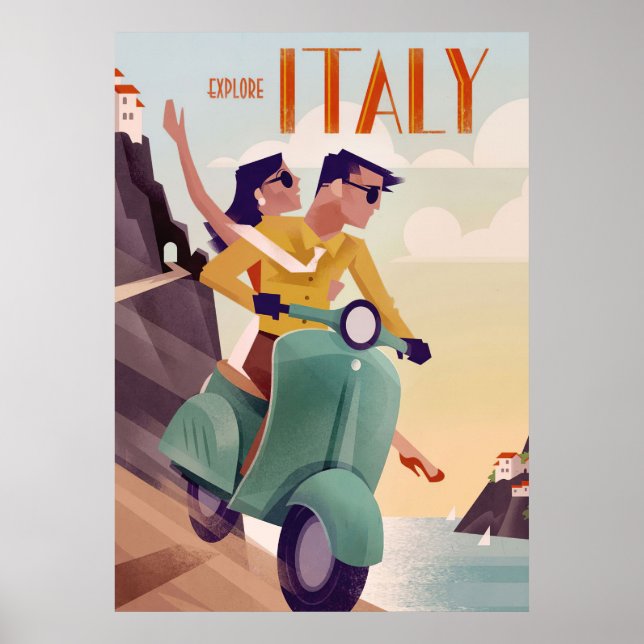 Arte de viajes Explore Italia (Frente)