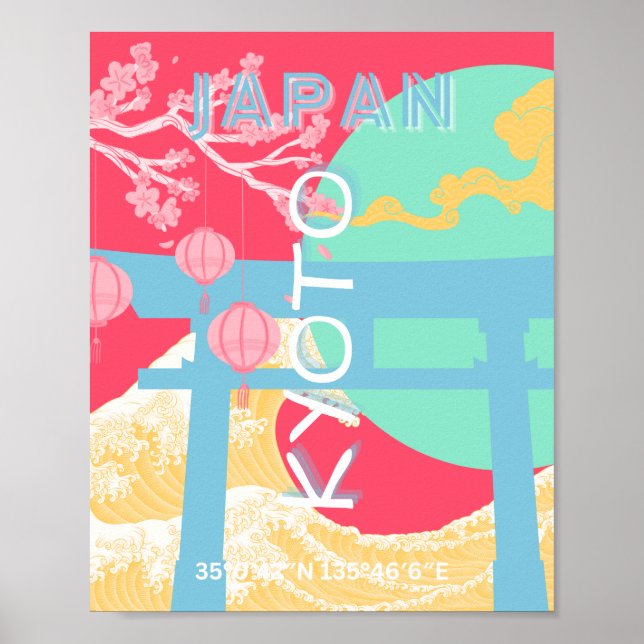 Arte de viajes retro en Japón (Frente)