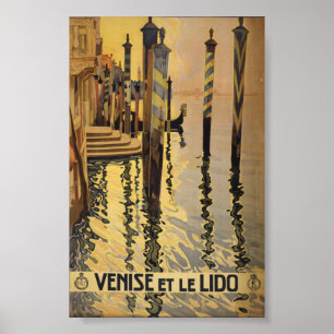 Arte de viajes vintage en la cubierta de Venice et