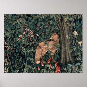 Arte de vida silvestre de zorro de vegetación de W