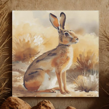 Arte de vida silvestre en el desierto de Jackrabbi