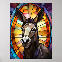 Arte de vidrio emplomado de burro Retrato mosaico