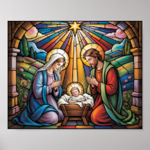 Arte de vidrio emplomado de la Natividad – Navidad