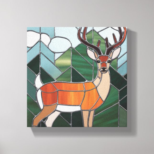 Arte de vidrio emplomado, estilo ciervo de arte de (Anverso)