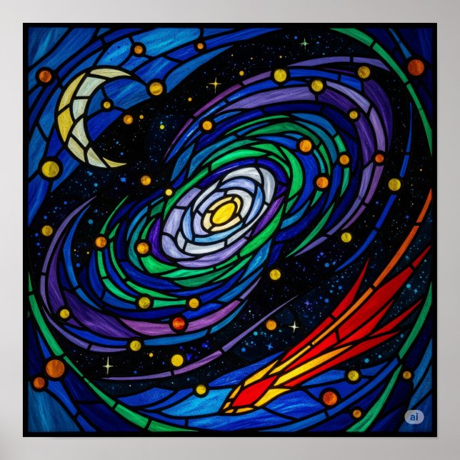 Arte de vidrio templado de galaxia (Frente)