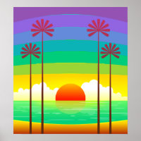 Arte de Vintage de Seaside Sunrise