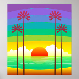 Arte de Vintage de Seaside Sunrise