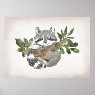 Arte de vivero de mapache bebé amante de mapache