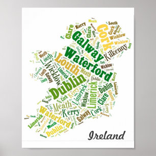 Arte de Word de Ciudades de Irlanda