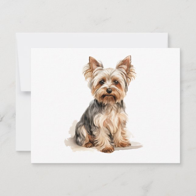 Arte de Yorkshire Terrier con acuarela (Anverso)
