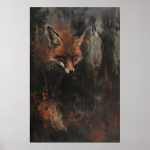 Arte de Zorro Rojo Imprimible Pintura Malhumorada