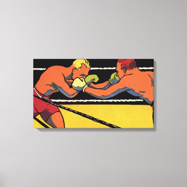 Arte Deco Antiguo Boxeo Deportivo, Boxeadores Golp (Anverso)