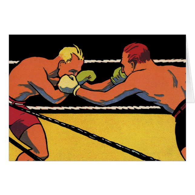 Arte Deco Antiguo Boxeo Deportivo, Boxeadores Golp (Anverso (Horizontal))