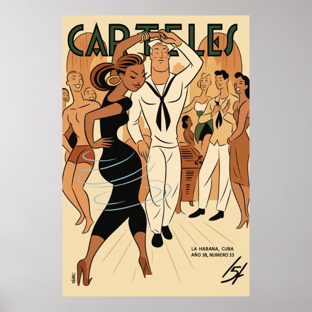 Arte Deco Antiguo - Carteles - Baile (Frente)