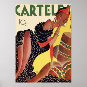 Arte Deco Antiguo - Carteles - Mujer Hermosa