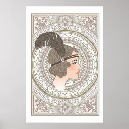 Arte Deco Antiguo Flapper