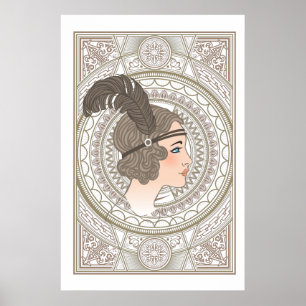 Arte Deco Antiguo Flapper